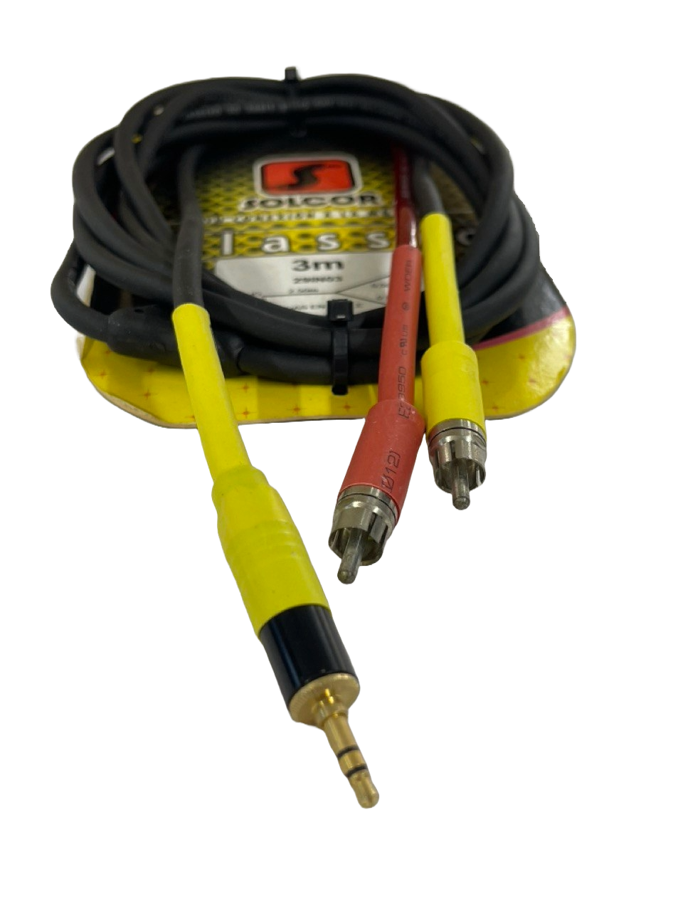 CABLE INSERTO PLUG 3.5MM A 2 RCA MONO DE 0.50M DE 3 MTS SOLCOR CLASIC 29IN03