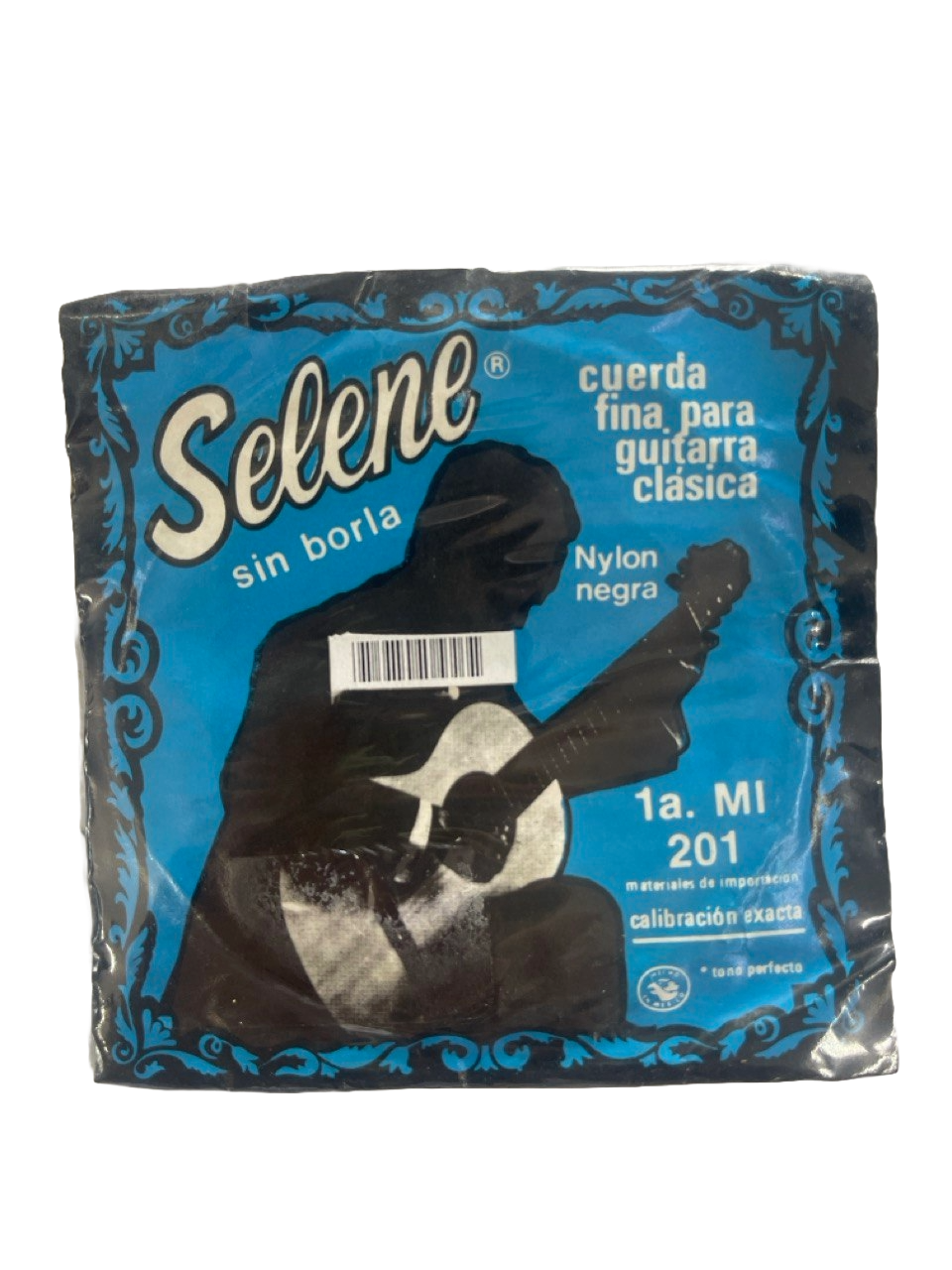 CUERDA PARA GUITARRA 1ERA DE NYLON NEGRA SIN BORLA SELENE 7538