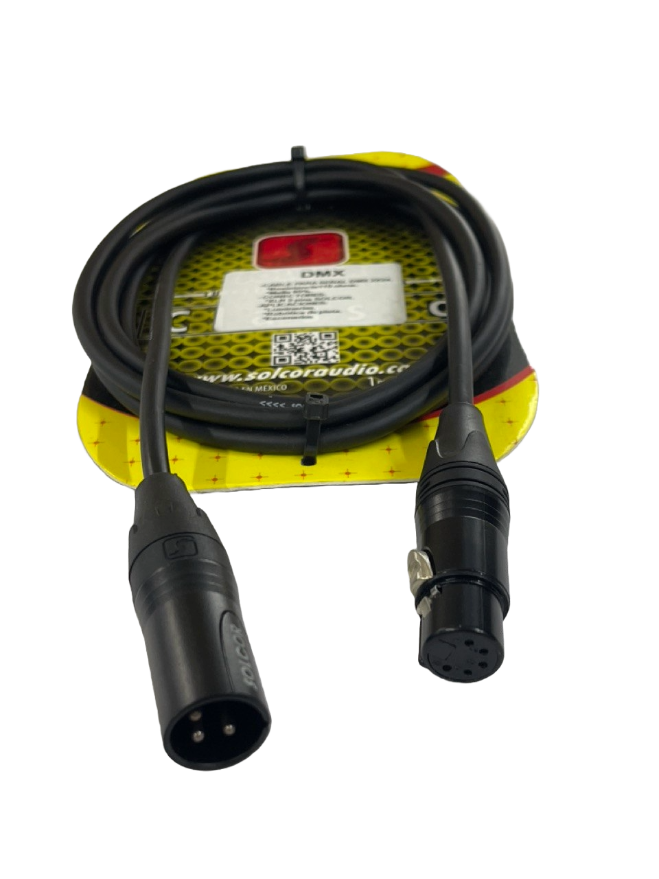 CABLE PARA SENAL DMX CON XLR MACHO A XLR HEMBRE DE 3 MTS SOLCOR EDMX19
