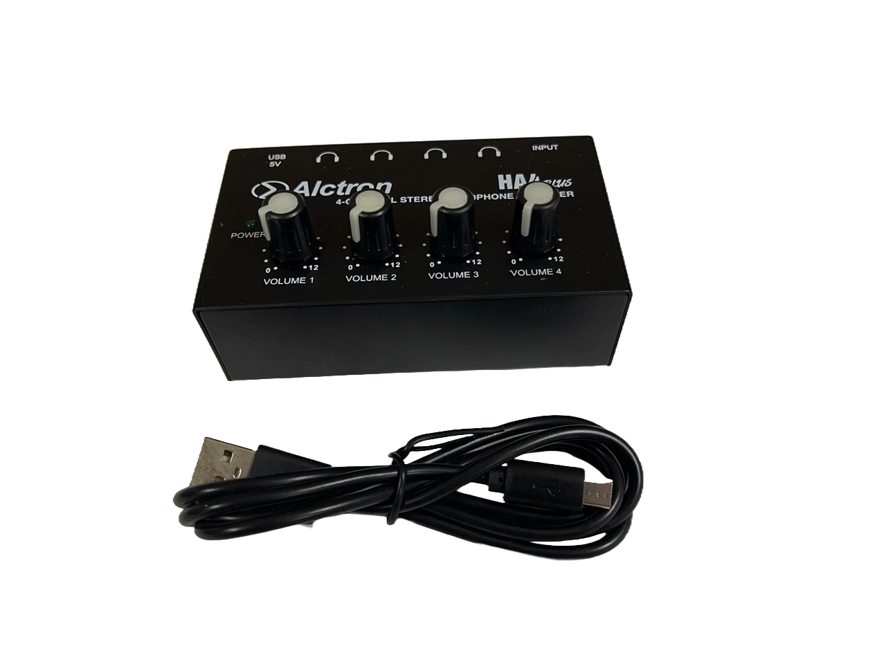 MINI AMPLIFICADOR DE AURICULARES DE ALIMENTACION USB DIVIDE SEÑALES ALCTRON HA4PLUS