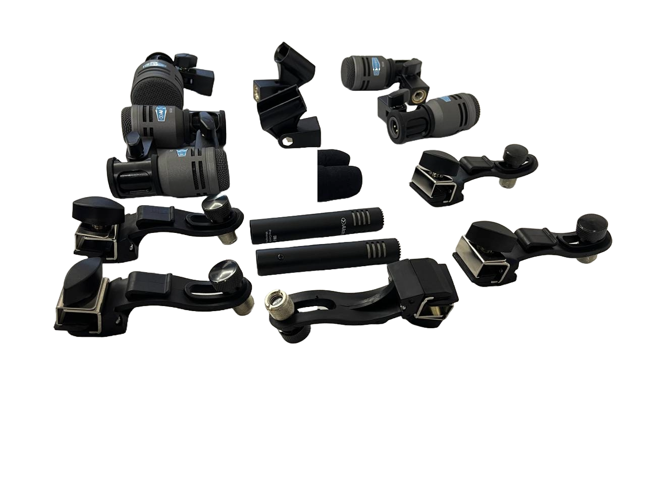 SET DE 7 MICROFONOS PARA BATERIA CON ESTUCHE Y ACCESORIOS ALCTRON T8700II