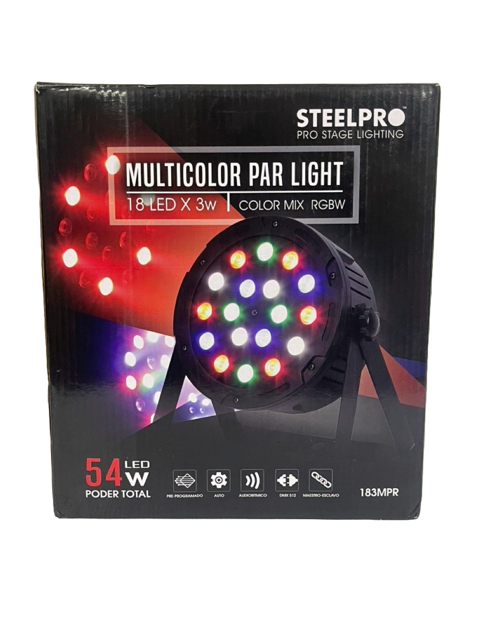 CAÑON DE LUZ LED DE 18X3W RGB STEELPRO 183MPR