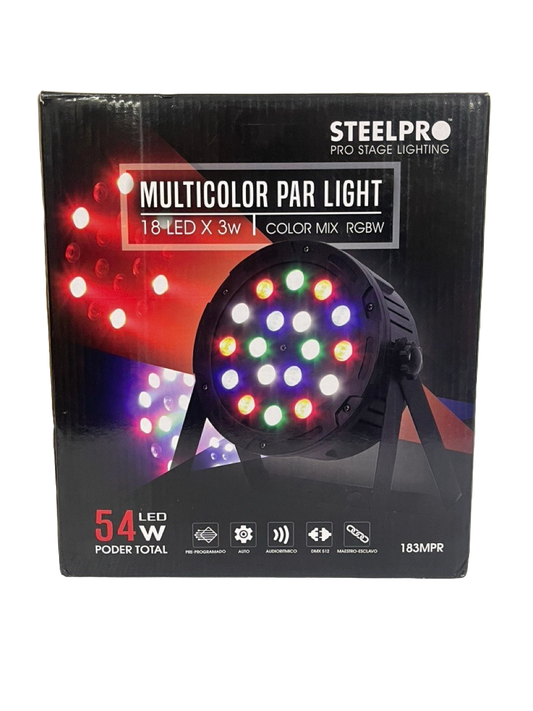 CAÑON DE LUZ LED DE 18X3W RGB STEELPRO 183MPR
