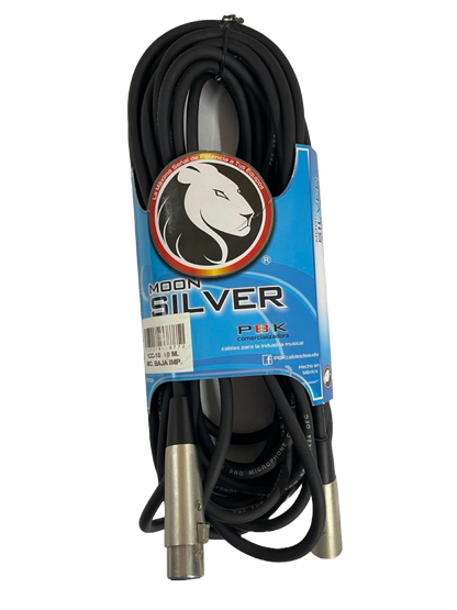 CABLE XLR MACHO A XLR HEMBRA 10 MTS MOON SILVER PBK 1CC-10
