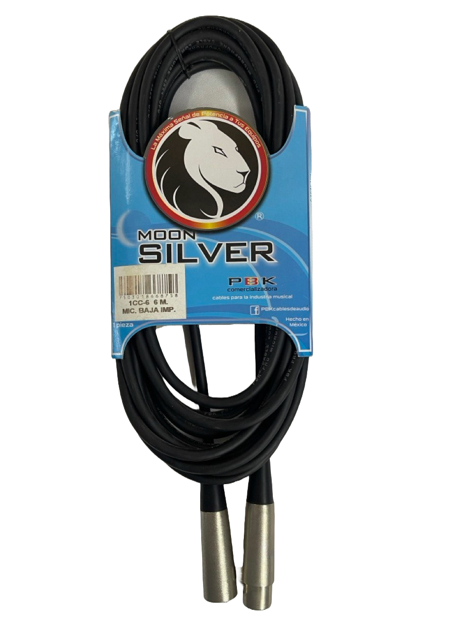 CABLE XLR MACHO A XLR HEMBRA 6 MTS MOON SILVER PBK 1CC-6