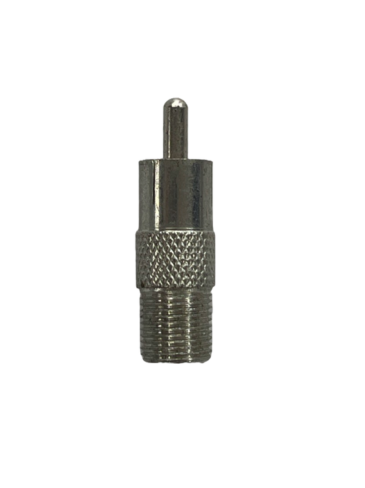 ADAPTADOR CON CONECTOR MACHO RCA A HEMBRA DE ROSCA TIPO F MUSIC SHOP 200-110
