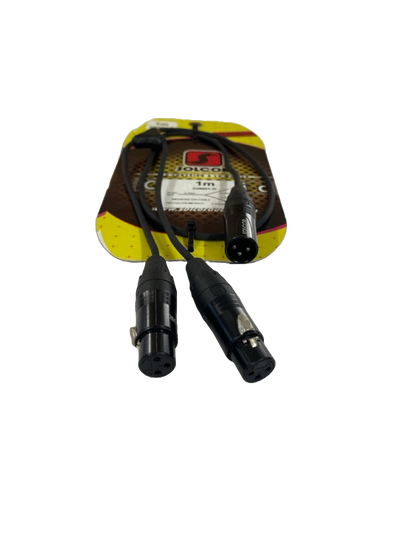 CABLE MEDUSA DE XLR MACHO A 2 XLR HEMBRA 1MTS SOLCOR 23IN01-D