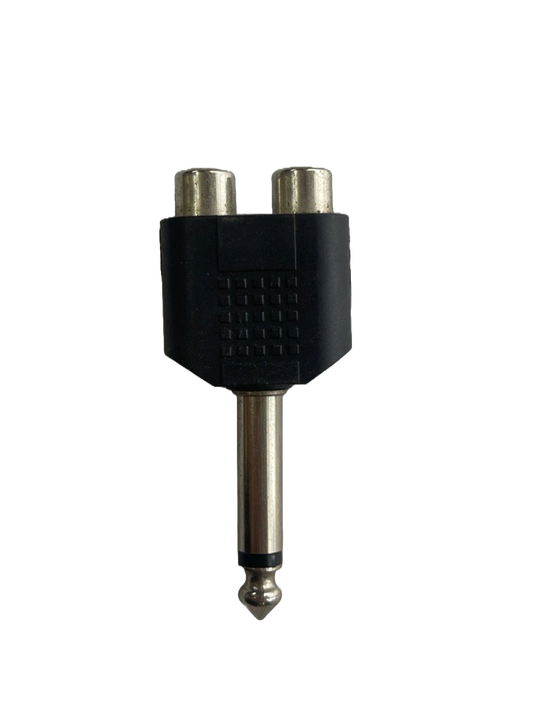 ADAPTADOR 2 RCA HEMBRA A PLUG 6.3 MM MONOAURAL MUSIC SHOP 251-100