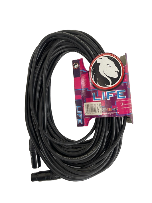 CABLE XLR MACHO A XLR  DE 15 METROS LIFE PBK 2CC-15