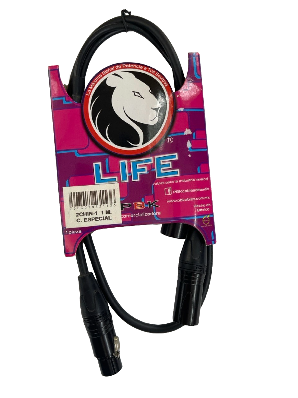 CABLE  XLR MACHO A 2 XLR HEMBRAS 1 MT SERIE LIFE PBK 2CHIN-1