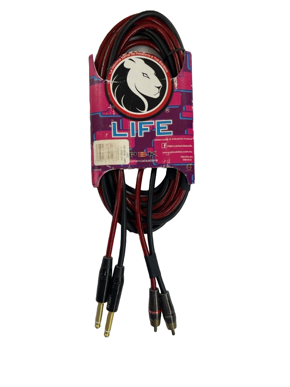 CABLE RCA A PLUG 6.3 MM LIFE PBK 2RP-3DOB