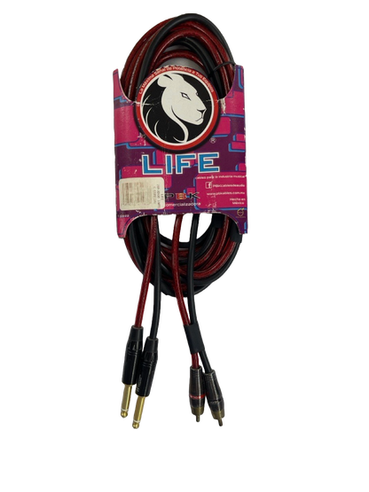 CABLE RCA A PLUG 6.3 MM LIFE PBK 2RP-3DOB