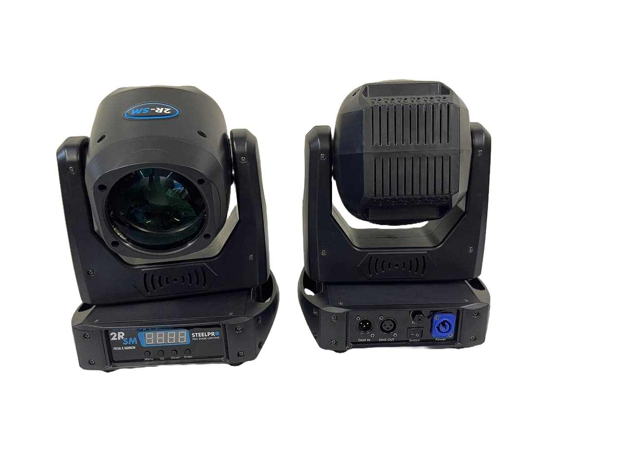 PAR DE CABEZAS MOVILES EFECTO ARCOIRIS STEELPRO 2RSM-K