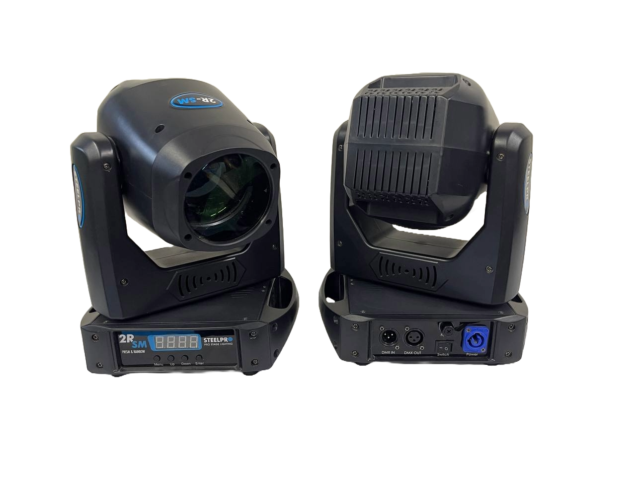 PAR DE CABEZAS MOVILES EFECTO ARCOIRIS STEELPRO 2RSM-K