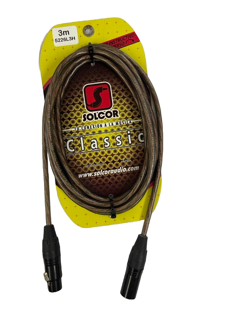 CABLE XLR MACHO A XLR HEMBRA DE 3 MTS SOLCOR 5226L3H