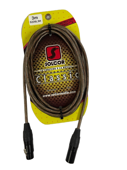 CABLE XLR MACHO A XLR HEMBRA DE 3 MTS SOLCOR 5226L3H