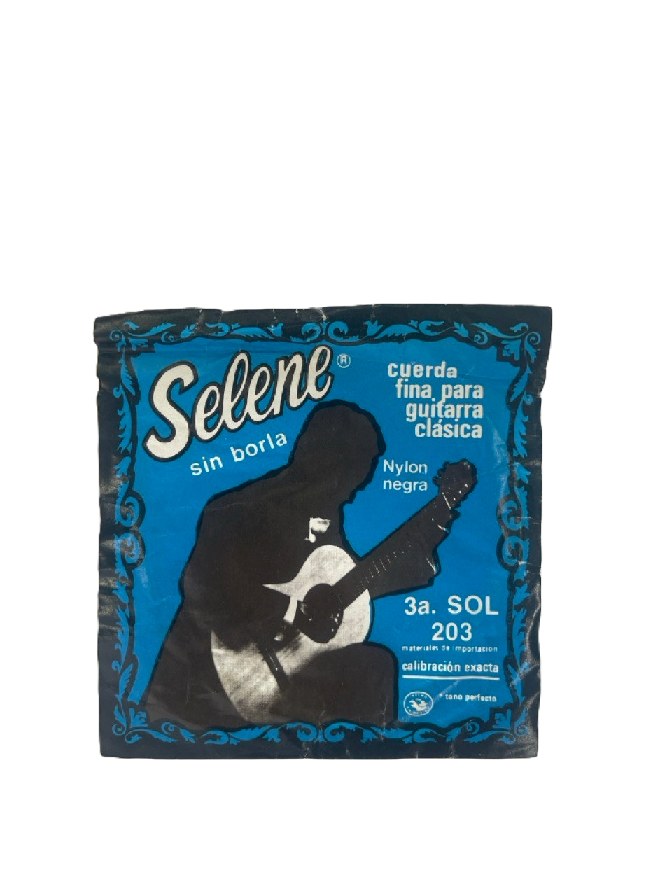 CUERDA PARA GUITARRA 3ERA NYLON NEGRA SIN BORLA SELENE  7540