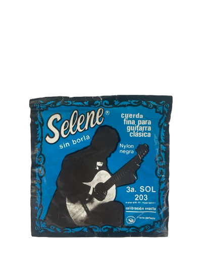 CUERDA PARA GUITARRA 3ERA NYLON NEGRA SIN BORLA SELENE  7540