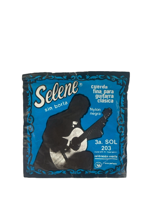 CUERDA PARA GUITARRA 3ERA NYLON NEGRA SIN BORLA SELENE  7540