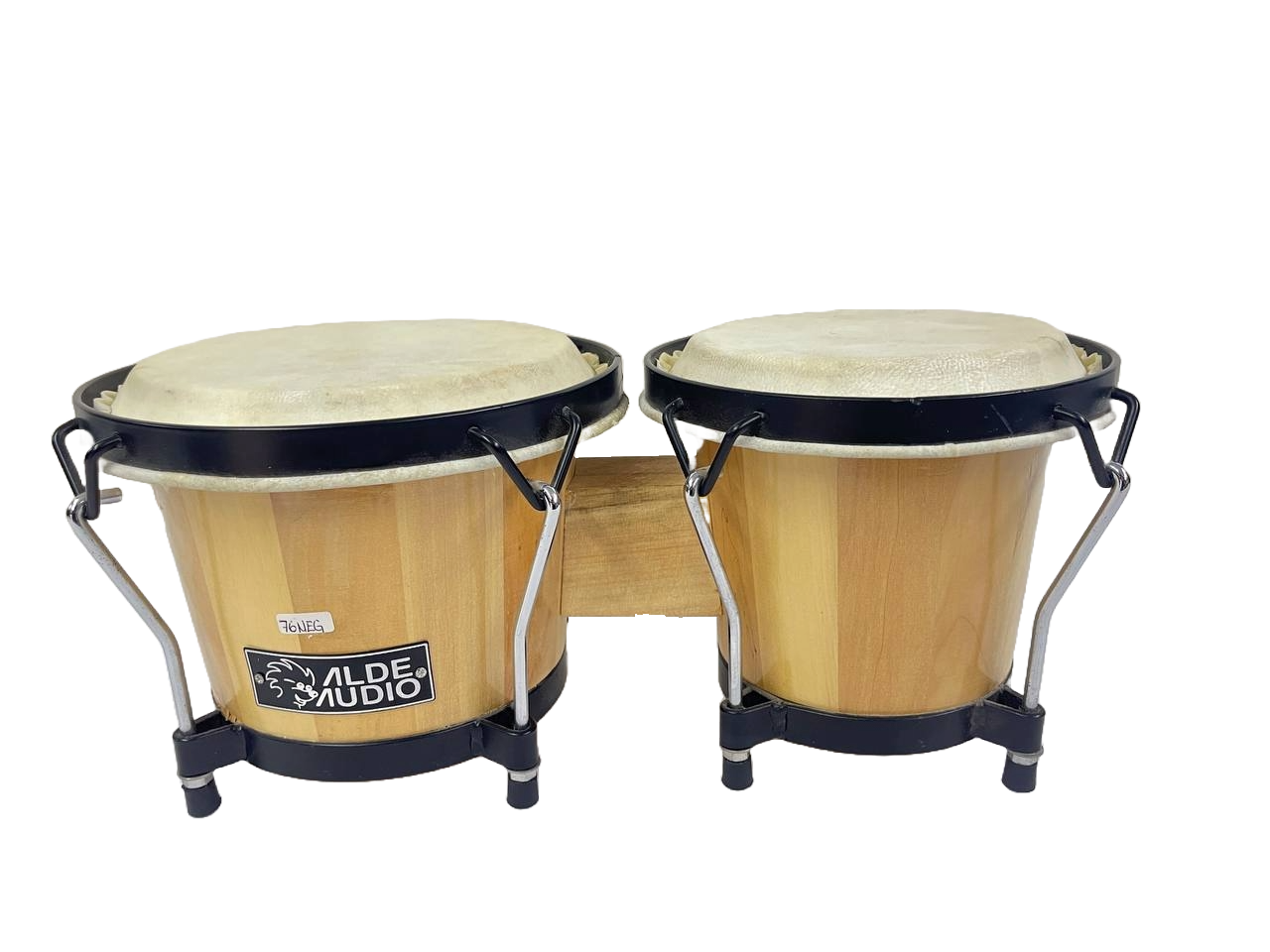 JGO. DE BONGOS DISTELE 7"Y 8" MADERA NATURAL CON HERRAJES NEGRO ALDE AUDIO 76NEG