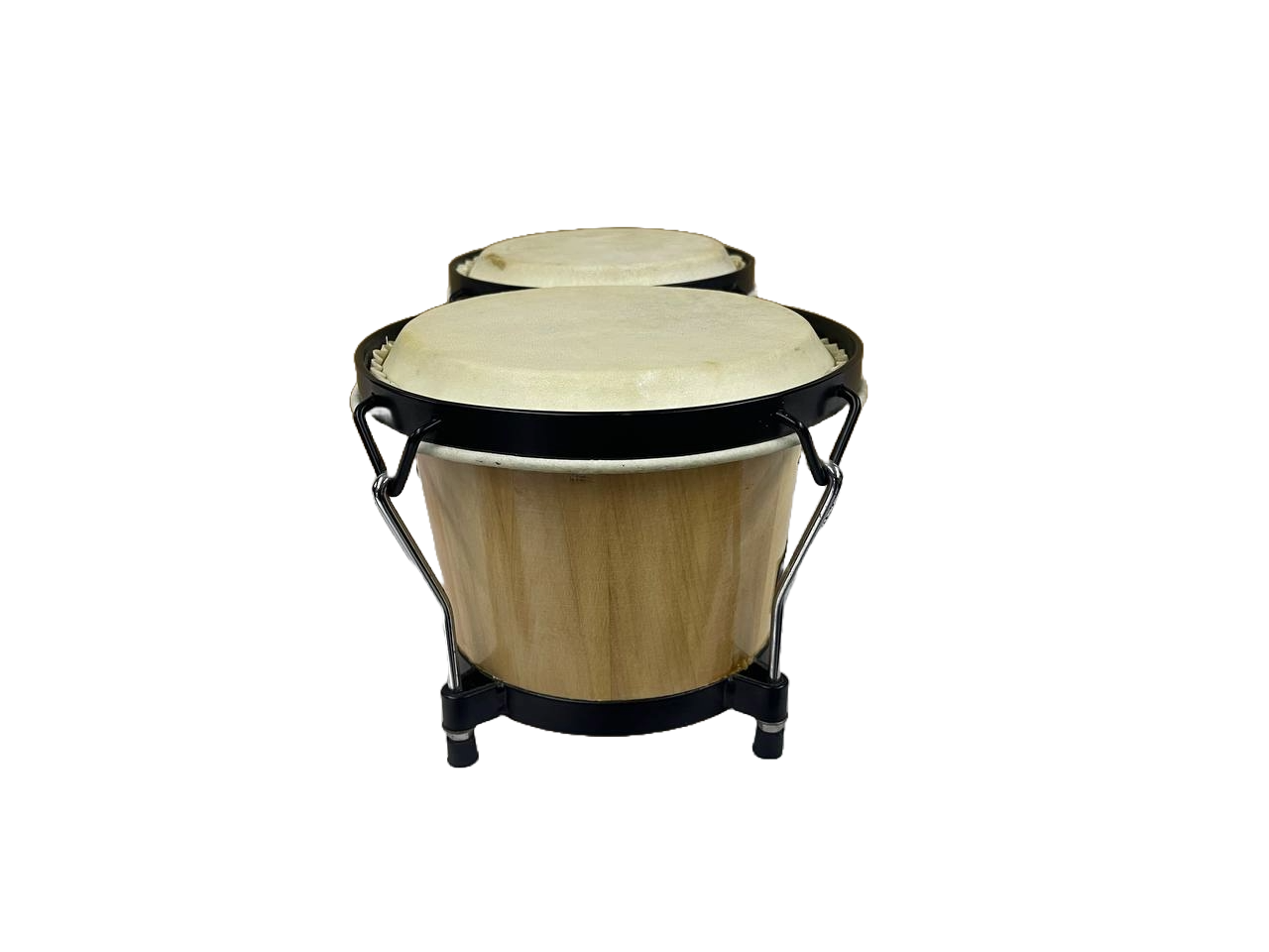 JGO. DE BONGOS DISTELE 7"Y 8" MADERA NATURAL CON HERRAJES NEGRO ALDE AUDIO 76NEG