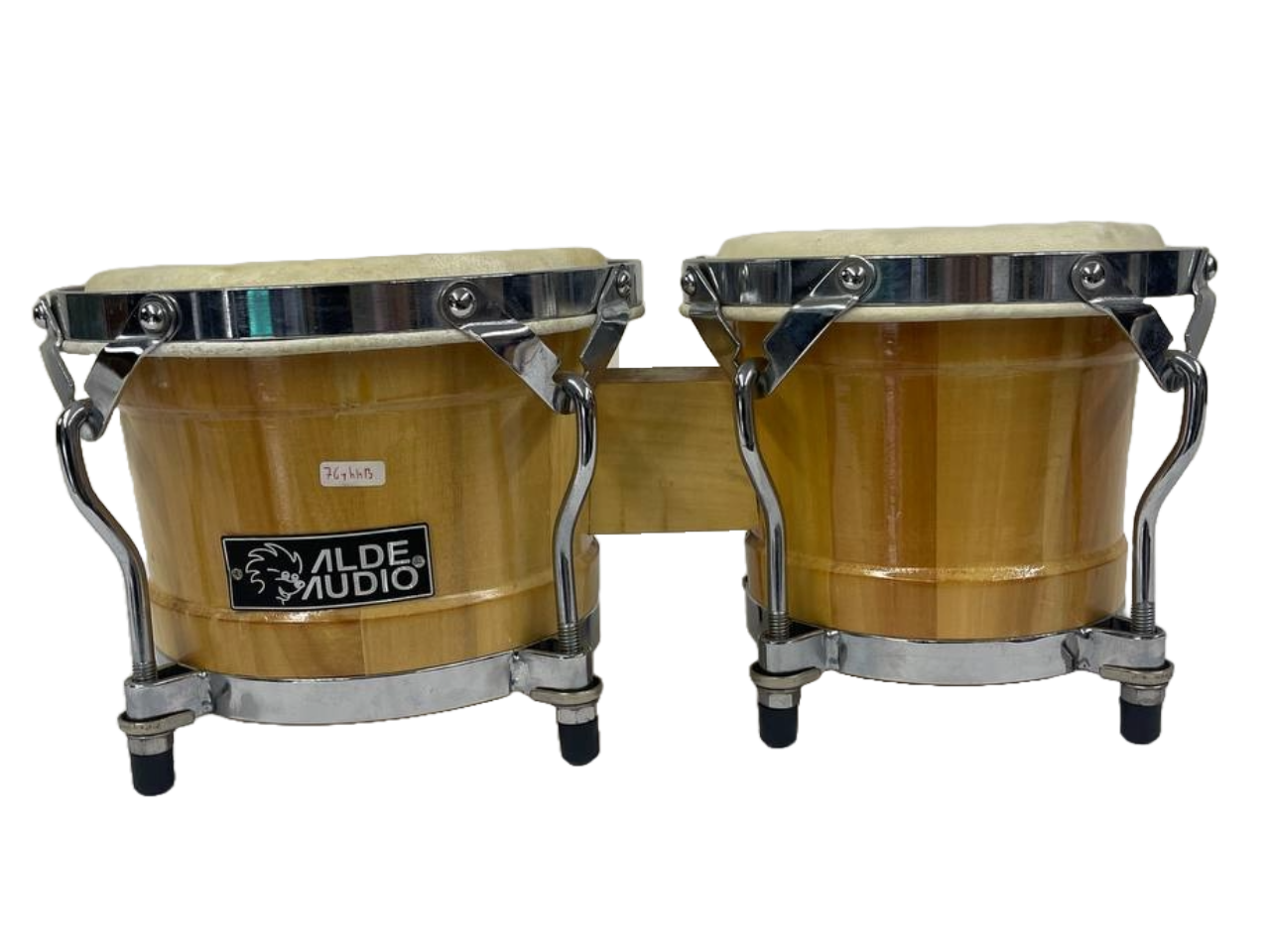 JGO. DE BONGOS DISTELE 7"Y 8" MADERA NATURAL CON HERRAJES CROMADOS ALDE AUDIO 76YHHB