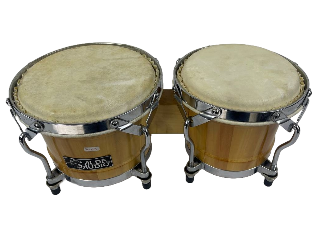 JGO. DE BONGOS DISTELE 7"Y 8" MADERA NATURAL CON HERRAJES CROMADOS ALDE AUDIO 76YHHB