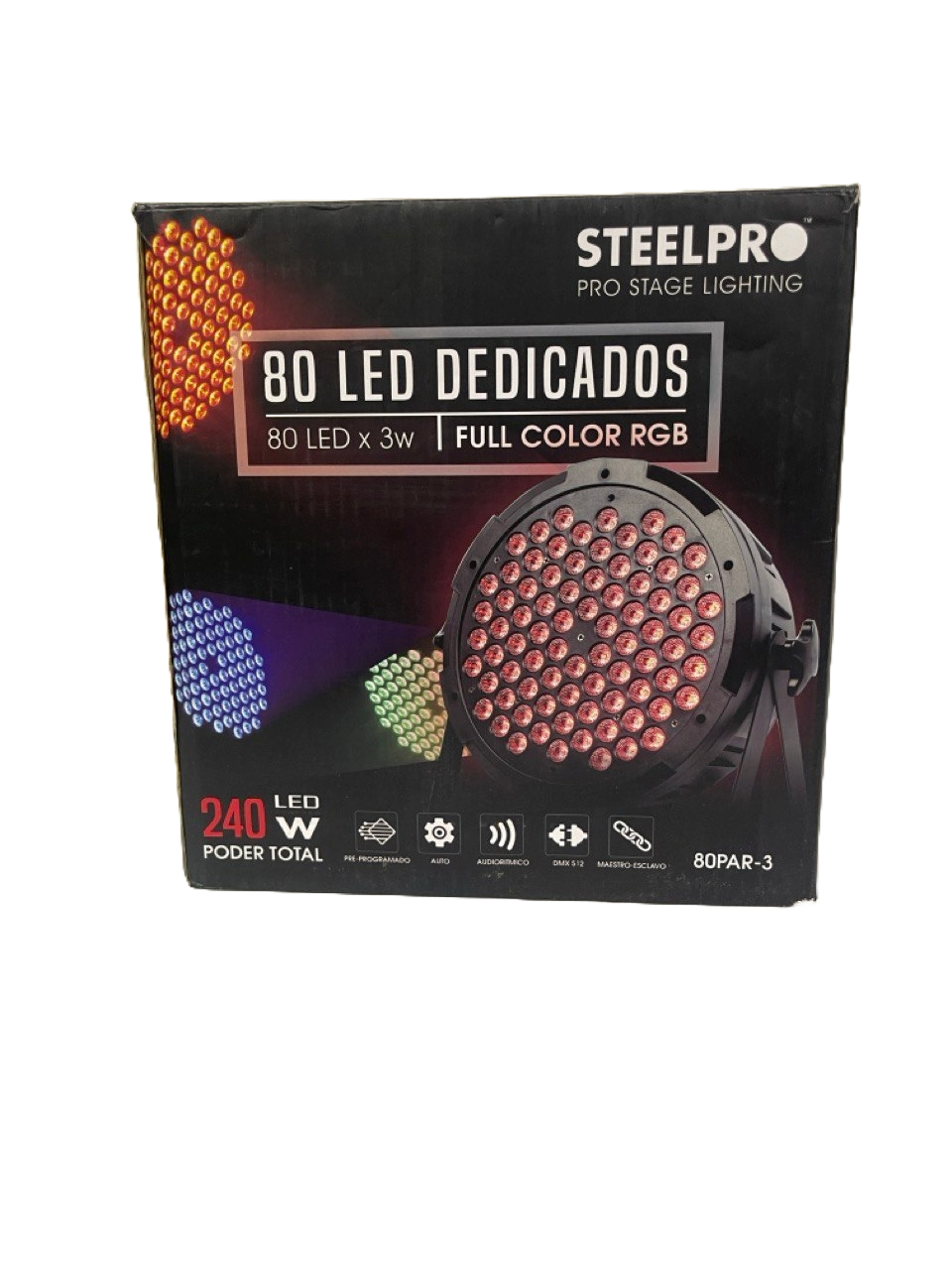 CAÑON DE LUZ LED 80 X 3W  240W STEELPRO 80PAR-30