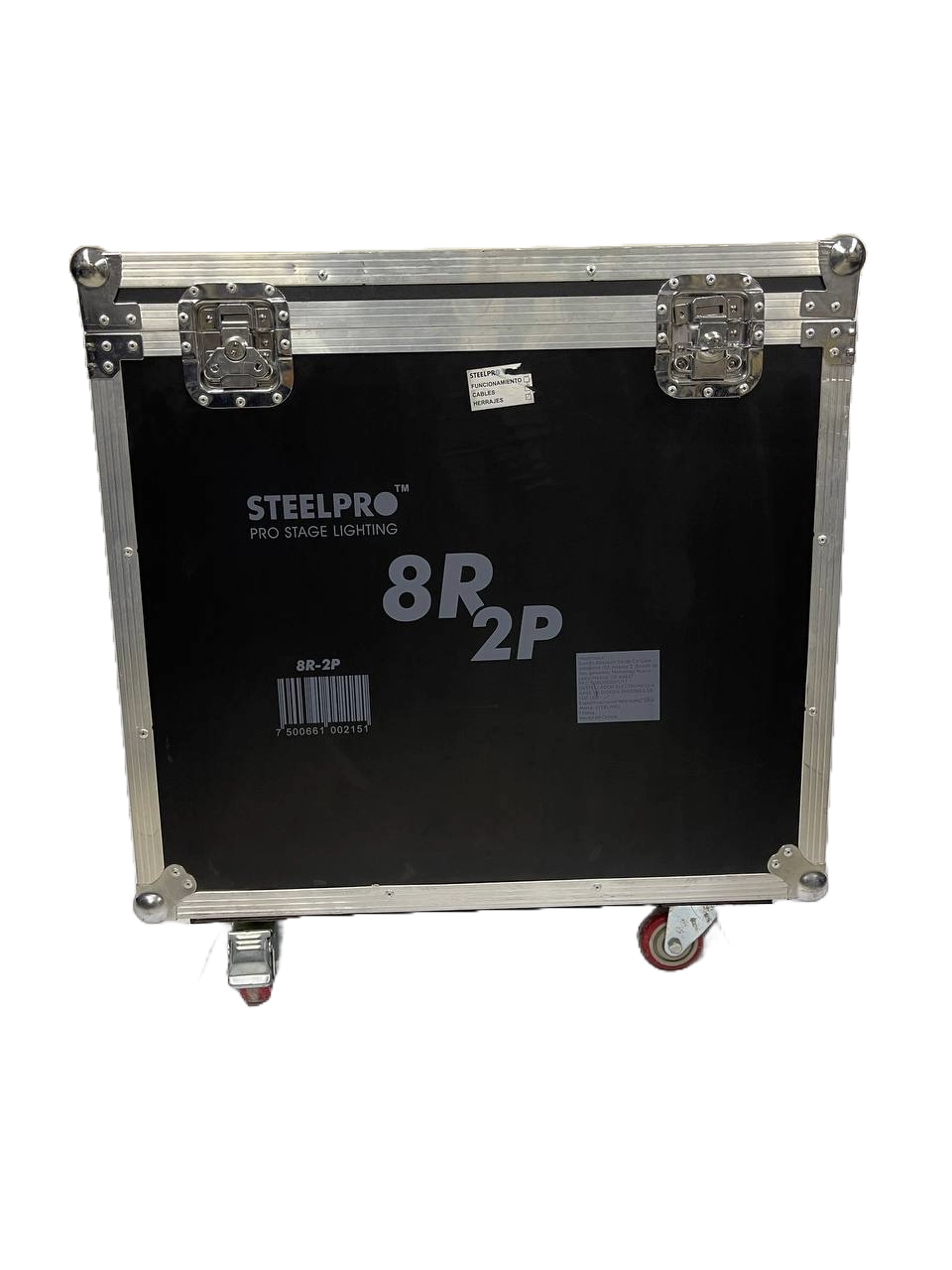 PAR DE CABEZAS MOVILES DESTELLADOR ELECTRONICO A BASE DE DIODO EMISORES DE LUZ LED STEELPRO 8R2P