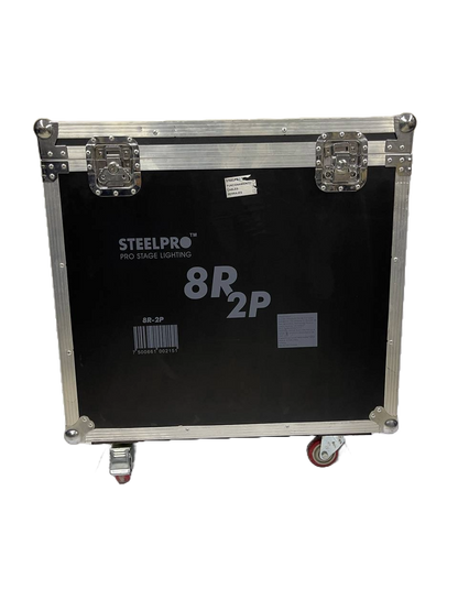 PAR DE CABEZAS MOVILES DESTELLADOR ELECTRONICO A BASE DE DIODO EMISORES DE LUZ LED STEELPRO 8R2P