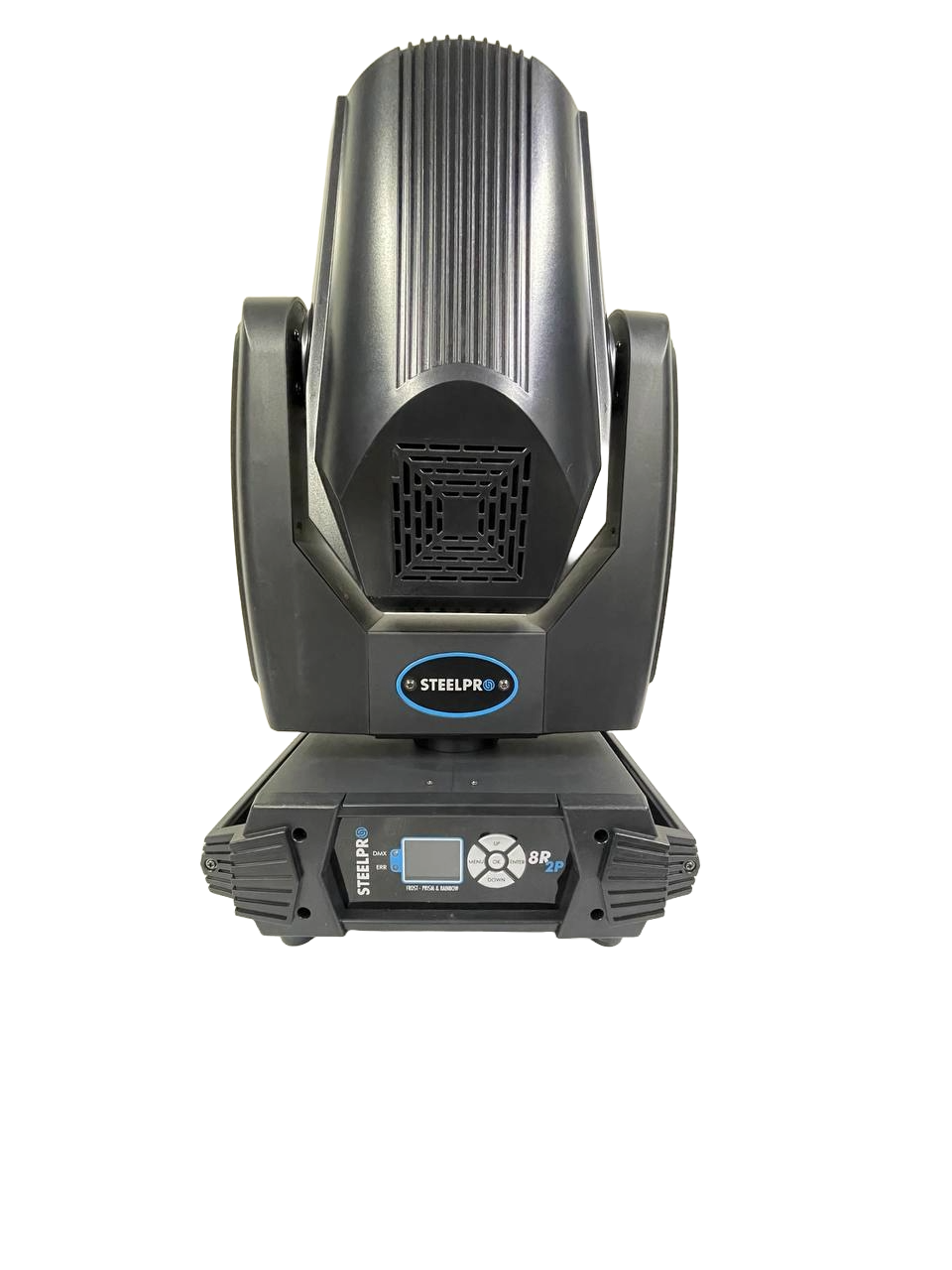 PAR DE CABEZAS MOVILES DESTELLADOR ELECTRONICO A BASE DE DIODO EMISORES DE LUZ LED STEELPRO 8R2P