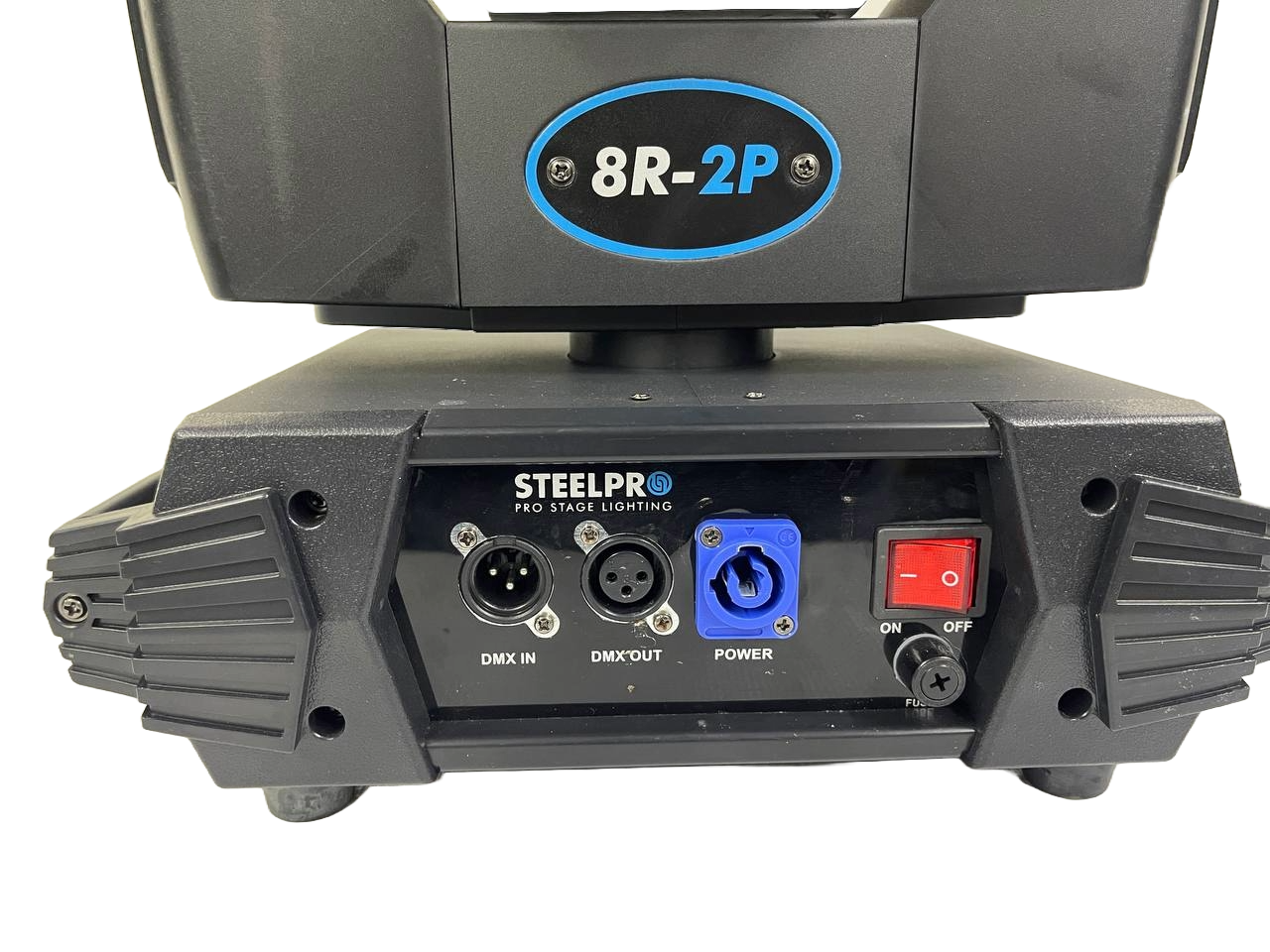 PAR DE CABEZAS MOVILES DESTELLADOR ELECTRONICO A BASE DE DIODO EMISORES DE LUZ LED STEELPRO 8R2P