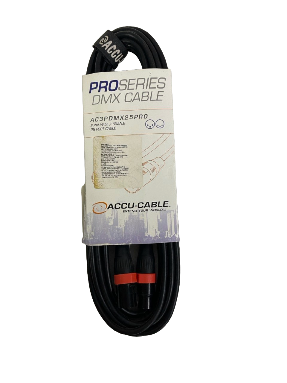 CABLE DMX XLR A XLR DE 7.50 MTS 3PIN ACCU-CABLE ADJ AC3PDX25PRO