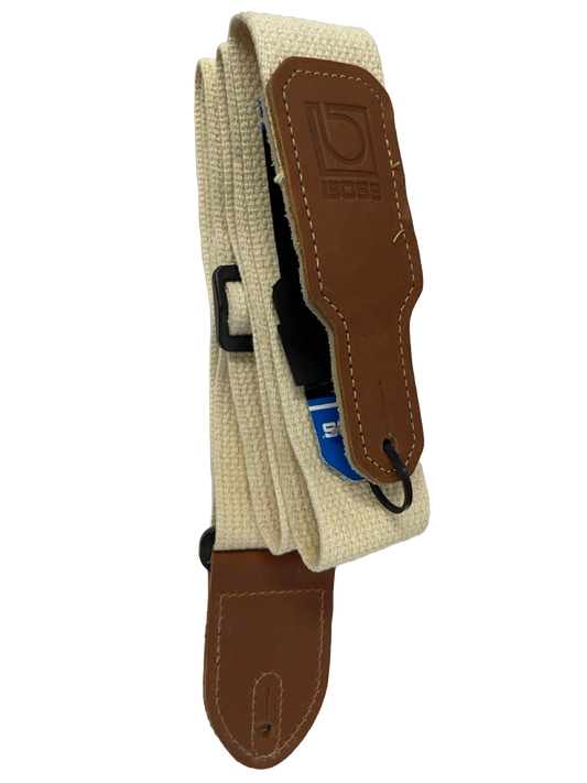 TAHALI DE ALGODON DE 90 HASTA 150 CM PARA GUITARRA Y BAJO BEIGE BOSS BSC-20-NAT
