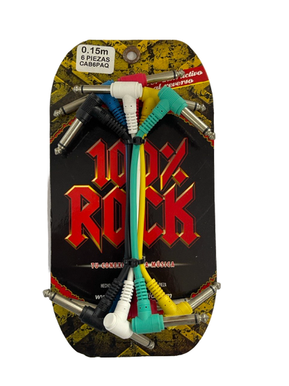 SET DE 6 CABLES PLUG A PLUG PARA PEDAL DE 0.15 METROS SOLCOR CAB6PAQ