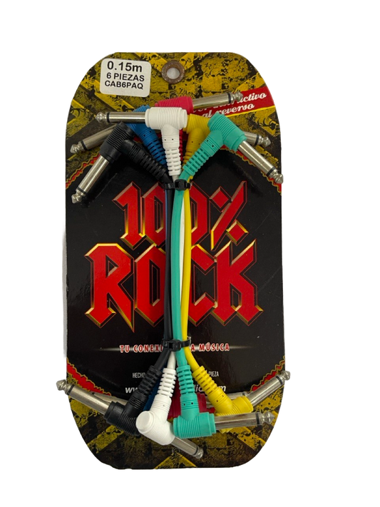 SET DE 6 CABLES PLUG A PLUG PARA PEDAL DE 0.15 METROS SOLCOR CAB6PAQ