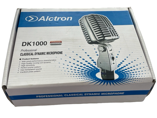 MICROFONO PROFESIONAL DINAMICO C/SW., FRECUENCIA DE  40 Hz-18kHz, ESTILO CLASICO ALCTRON DK1000