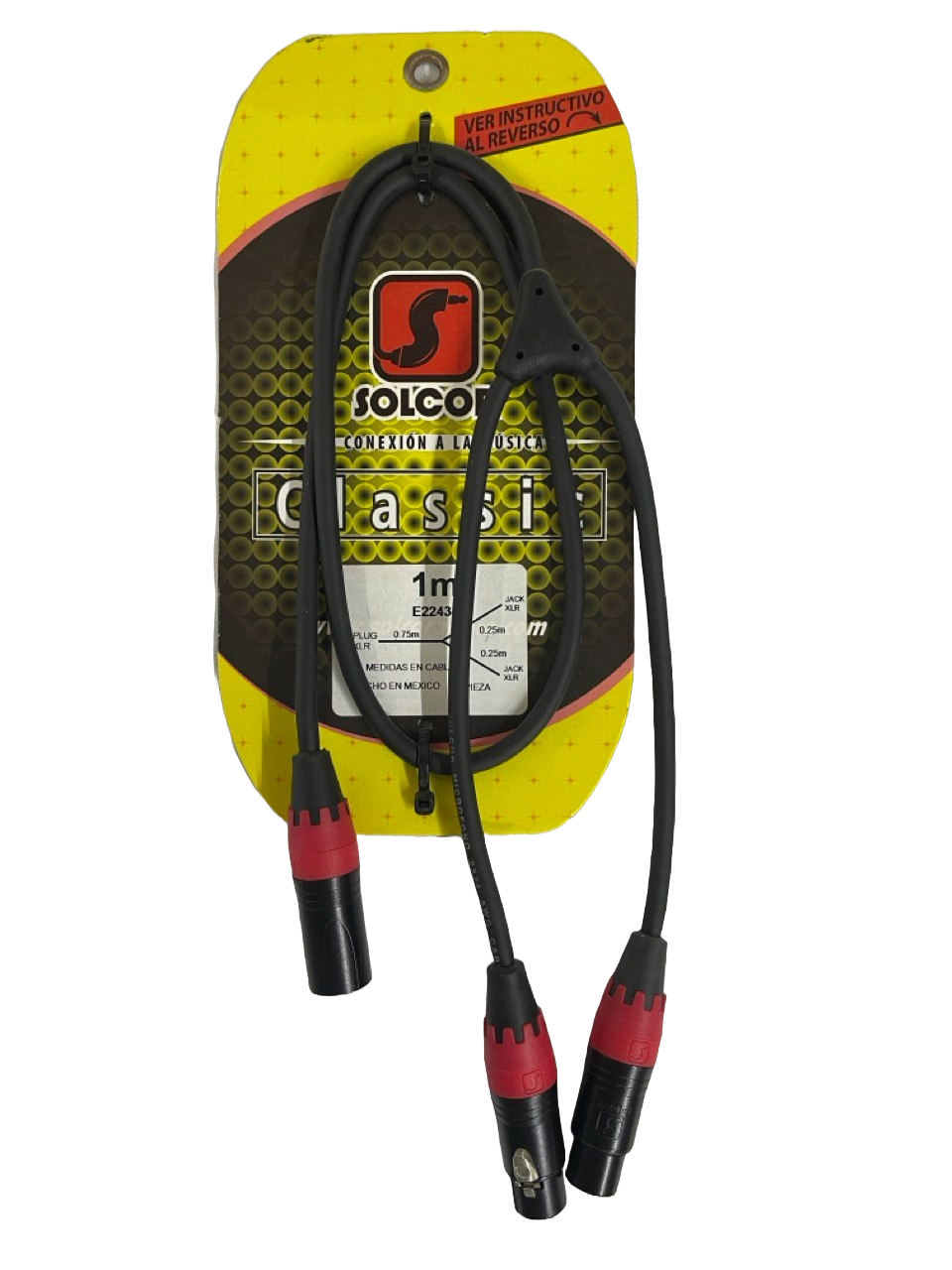CABLE Y 2X24, 1 PLUG XLR Y 2 JACK XLR, 1M SOLCOR E22434