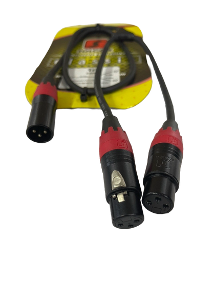 CABLE Y 2X24, 1 PLUG XLR Y 2 JACK XLR, 1M SOLCOR E22434