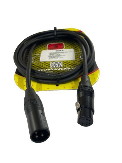 CABLE PARA SENAL DMX CON XLR MACHO A XLR HEMBRE DE 3 MTS SOLCOR EDMX19