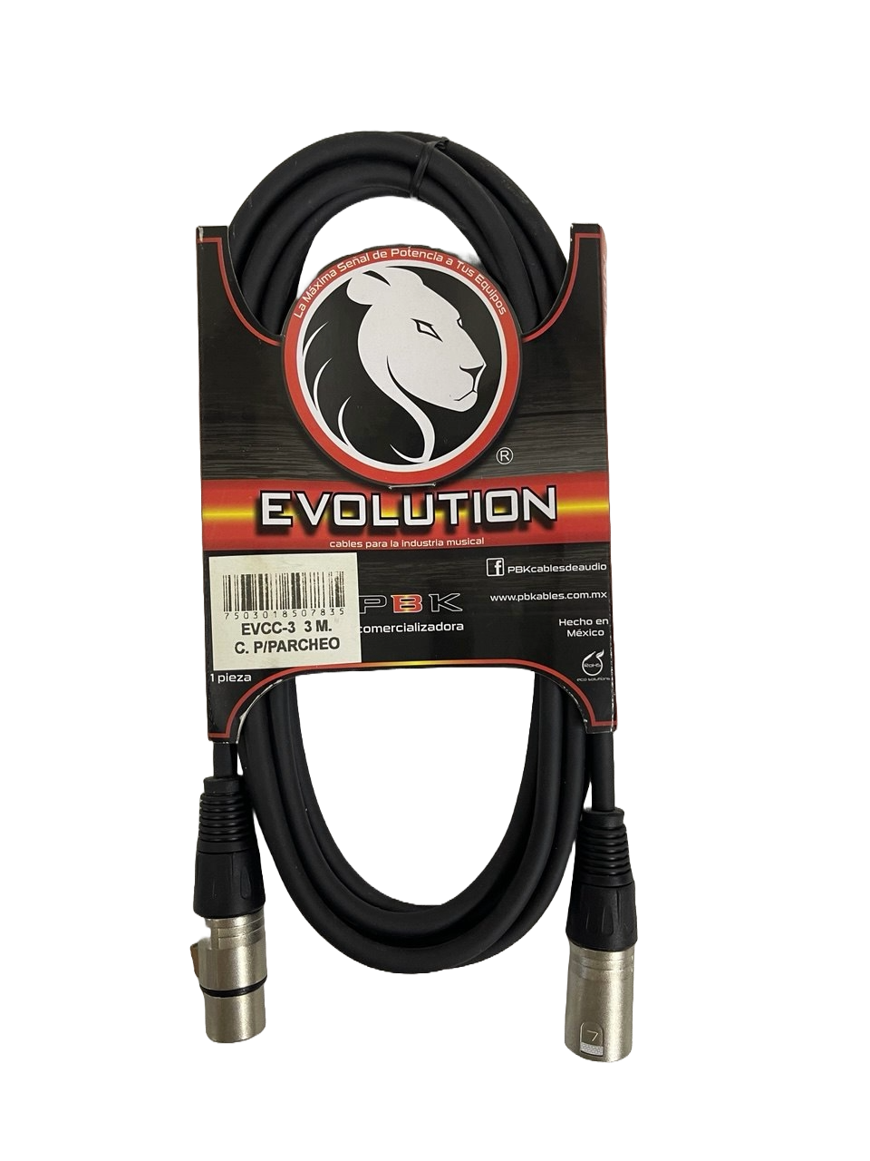 CABLE XLR A XLR 3 MTS EVOLUTION PBK EVCC-3