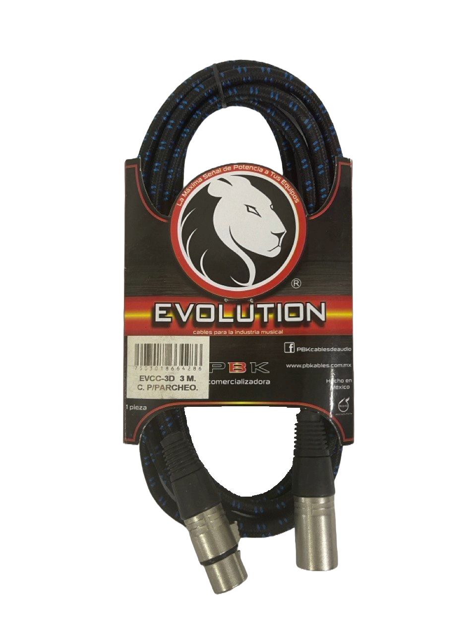 CABLE XLR A XLR 3 MTS EVOLUTION PBK EVCC-3D