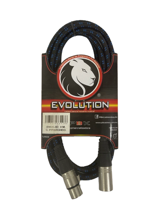 CABLE XLR A XLR 3 MTS EVOLUTION PBK EVCC-3D
