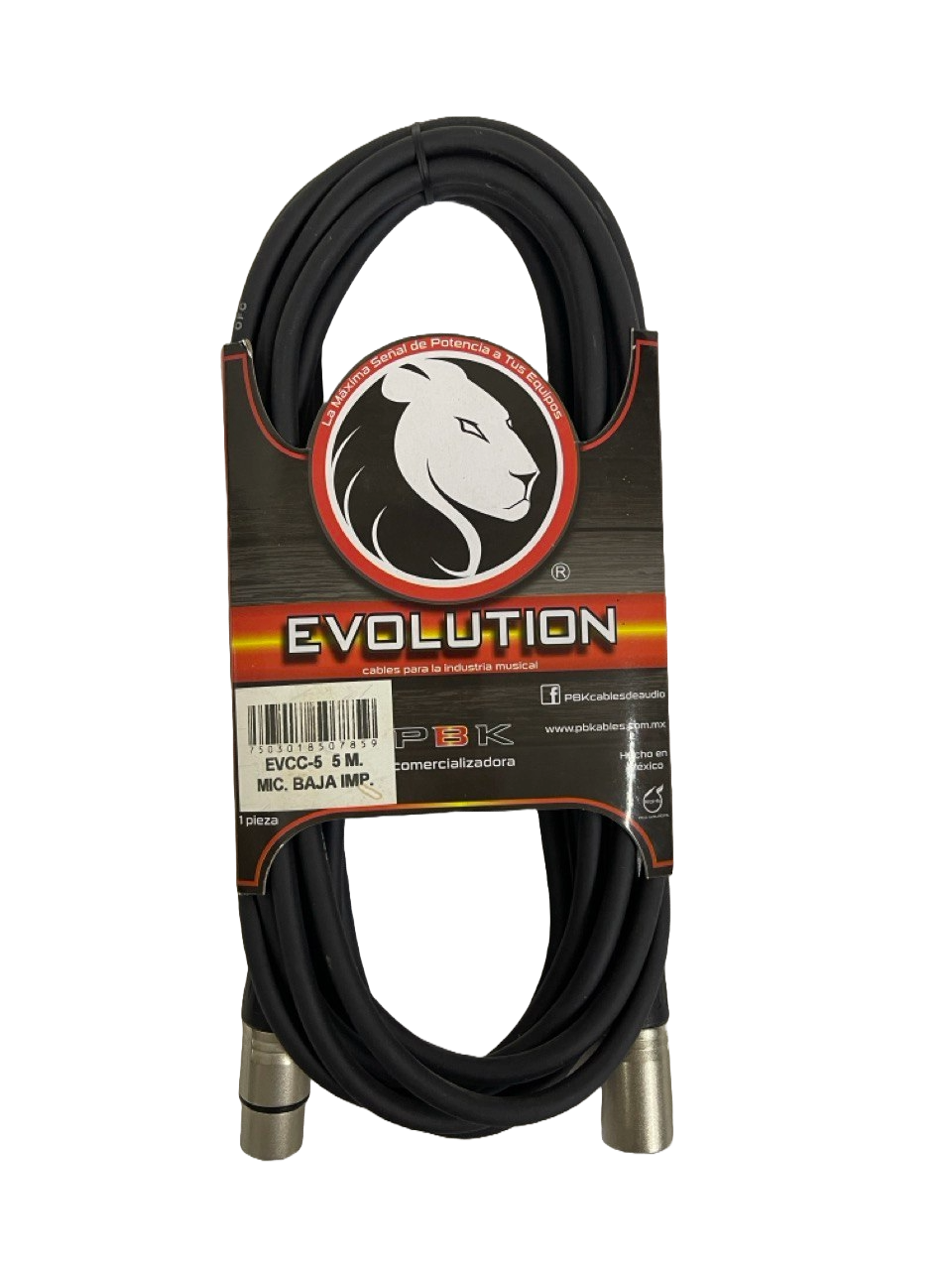 CABLE XLR A XLR DE 5 MTS EVOLUTION  PBK EVCC-5