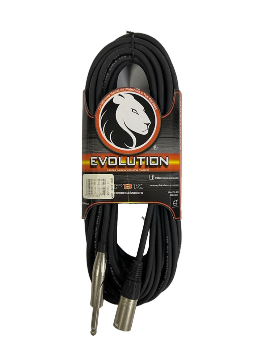 CABLE XLR A XLR 6.3 10 MTS EVOLUTION PBK EVCP-10MR
