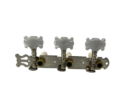 PAR DE MAQUINARIA PARA GUITARRA CLASICA PLATEADAS LLAVES Y SOPORTES PLAST DANWOOD G311