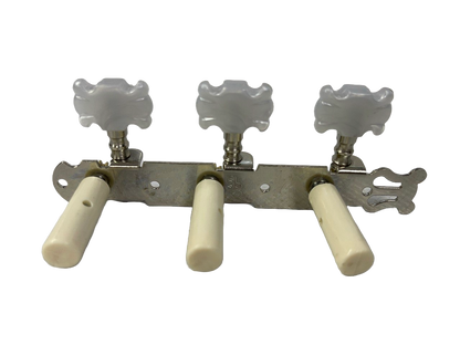 PAR DE MAQUINARIA PARA GUITARRA CLASICA PLATEADAS LLAVES Y SOPORTES PLAST DANWOOD G311