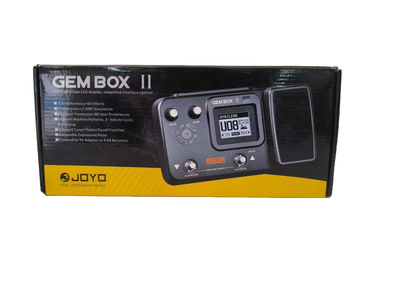 PEDAL PARA GUITARA CON PANTALLA LCD COLOR NEGRO JOYO GEMBOXII