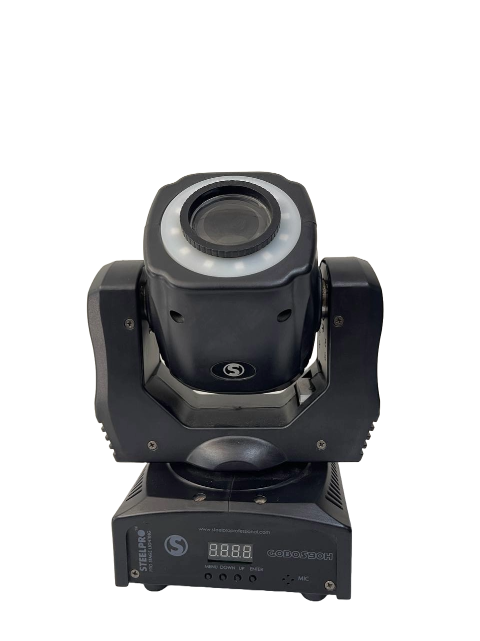 CABEZA MOVIL LED CON GOBOS LIGHT, CON ARO DE LUZ RGB 60W STEELPRO GOBOS9OH
