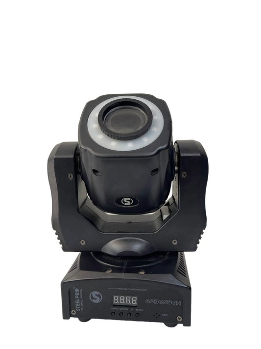 CABEZA MOVIL LED CON GOBOS LIGHT, CON ARO DE LUZ RGB 60W STEELPRO GOBOS9OH